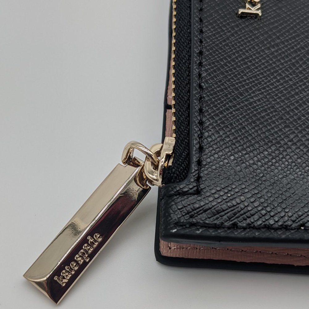 KATE SPADE New York Spencer leather small slim bi-fold women's wallet - BLACK - Picture 4 of 7